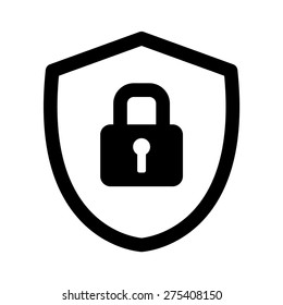 Security Shield Or Virus Shield Lock Line Art Vector Icon For Apps And Websites