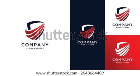 security shields logotypes with check mark and padlock. Security shield symbols. shield Vector logo design illustration.