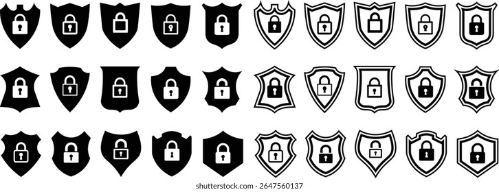 Escudos de seguridad con candados que ilustran la protección de la privacidad y la ciberseguridad