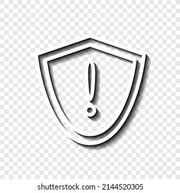 Security simple icon, vector. Flat desing. White with shadow on transparent grid.ai