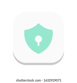 security single icon color flat design
