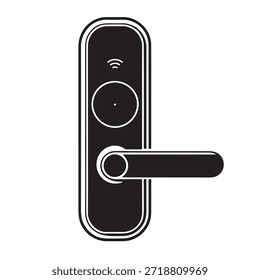 Ilustración de cerradura de puerta inteligente de seguridad Vector limpio estilo moderno mínimo