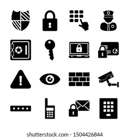 security solid icons vector design