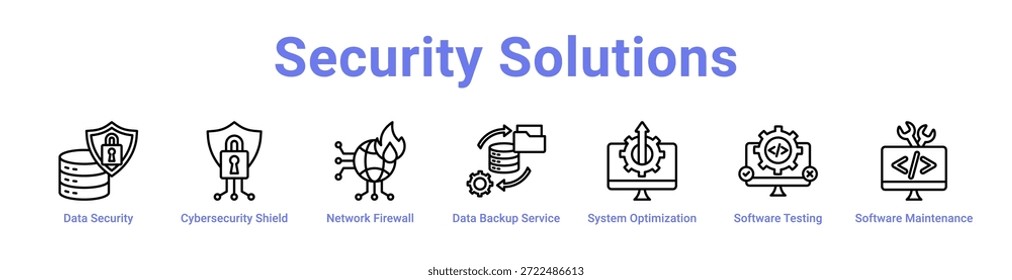 Icono de soluciones de seguridad Anuncio y colección