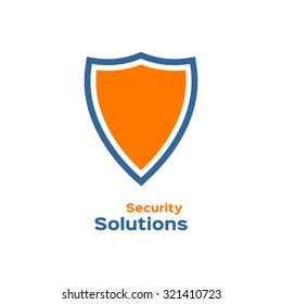 Security solutions logo, shield silhouette 