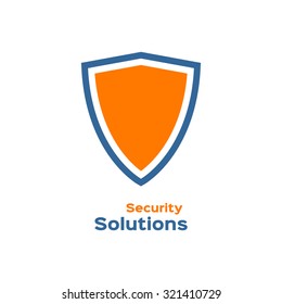 Security solutions logo, shield silhouette 