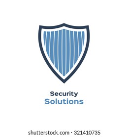 Security solutions logo, shield silhouette 