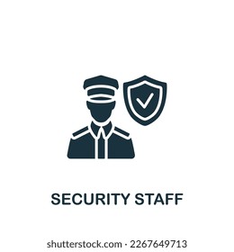 Security staff icon. Monochrome simple sign from security collection. Security staff icon for logo, templates, web design and infographics.