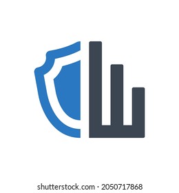 Security statistics icon on white background