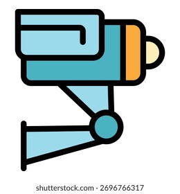 Icono de la cámara de seguridad de la calle. Esquema de la calle de seguridad Vector de la cámara de color plano aislado