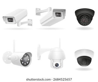 security surveillance camera cartoon stock vector illustration isolated on white background