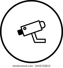Icono de la cámara de vigilancia de seguridad en diseño minimalista para aplicaciones modernas
