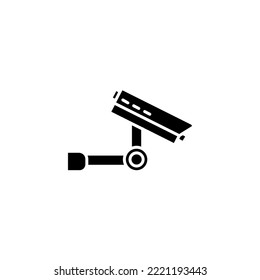 Icono de la línea de la cámara de vigilancia de seguridad. Iconos de línea con elementos de diseño plano sobre fondo blanco. Símbolo del diseño de su sitio web