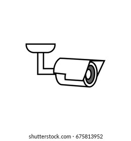 Security surveillance camera line icon. Line icons with flat design elements on white background. Symbol for your web site design, logo, app, UI. Vector illustration, EPS