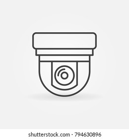 Security surveillance camera linear icon or design element