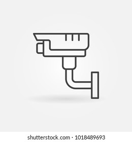 Security surveillance camera simple vector icon or design element in thin line style
