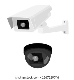 Security surveillance cameras set, collection isometric view