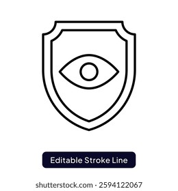 Security and Surveillance Icon for Smart Protection and Monitoring. Outline icon