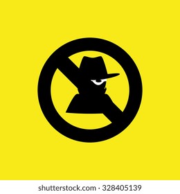 Security and surveillance system over yellow background, vector graphic.