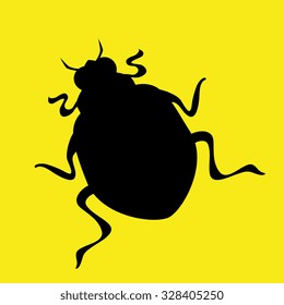 Security and surveillance system over yellow background, vector graphic.