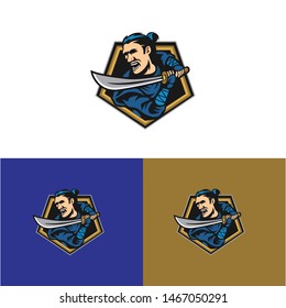 security swords man logo vector