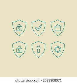 security symbol, illustration of shields for various protections