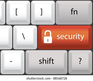 security symbol, keyboard illustration