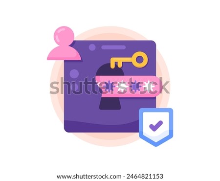 security system and account protection. security key. enter password. key to open an account or to log in. symbol or icon. illustration concept design. graphic elements