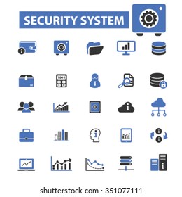security, system administrator, computer network, connection, database, technology icons, signs vector set for infographics, mobile, website, application
