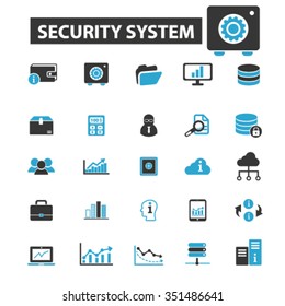 security, system administrator, computer network, connection, database, technology icons, signs vector concept set for infographics, mobile, website, application 