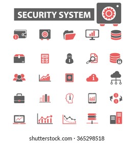 security, system administrator, computer network, connection, database, technology icons, signs vector concept set for infographics, mobile, website, application
