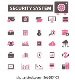 security, system administrator, computer network, connection, database, technology icons, signs vector concept set for infographics, mobile, website, application

