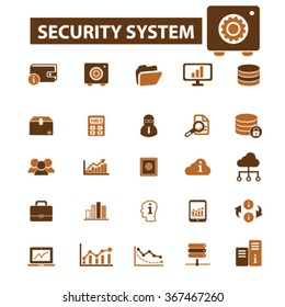 security, system administrator, computer network, connection, database, technology icons, signs vector concept set for infographics, mobile, website, application

