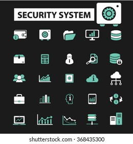 security, system administrator, computer network, connection, database, technology icons, signs vector concept set for infographics, mobile, website, application

