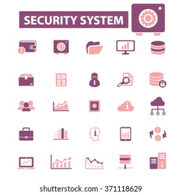 security, system administrator, computer network, connection, database, technology icons, signs vector concept set for infographics, mobile, website, application 