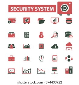 security, system administrator, computer network, connection, database, technology icons, signs vector concept set for infographics, mobile, website, application

