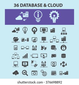 security, system administrator, computer network, connection, database, technology icons
