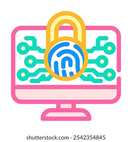 security system biometric color icon vector. security system biometric sign. isolated symbol illustration
