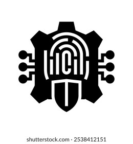 security system biometric glyph icon vector. security system biometric sign. isolated symbol illustration