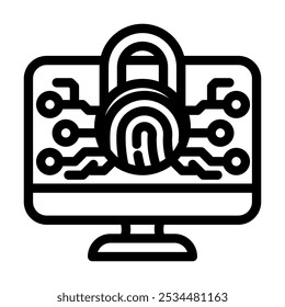 security system biometric line icon vector. security system biometric sign. isolated contour symbol black illustration