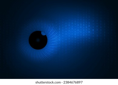 Sicherheitssystem mit Augenscanner und abstrakter Blickballerkennungstechnologie.