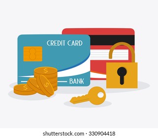 Security system concept with insurance icons design, vector illustration 10 eps graphic.