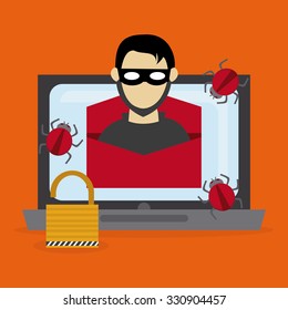 Security system concept with insurance icons design, vector illustration 10 eps graphic.