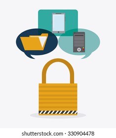 Security system concept with insurance icons design, vector illustration 10 eps graphic.