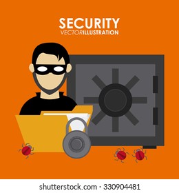 Security system concept with insurance icons design, vector illustration 10 eps graphic.
