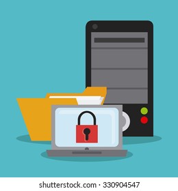 Security system concept with insurance icons design, vector illustration 10 eps graphic.
