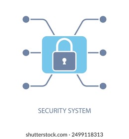 security system concept line icon. Simple element illustration. security system concept outline symbol design.