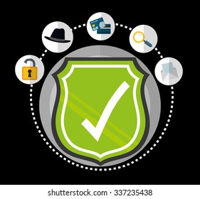 Security System  concept with online icons design, vector illustration 10 eps graphic