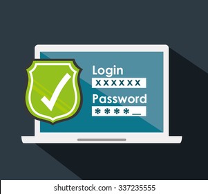 Security System  concept with online icons design, vector illustration 10 eps graphic