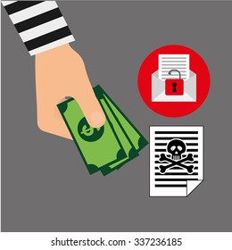 Security System  concept with online icons design, vector illustration 10 eps graphic